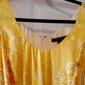 Brooks Brothers silk Aline dress size 6 yellow/gold
